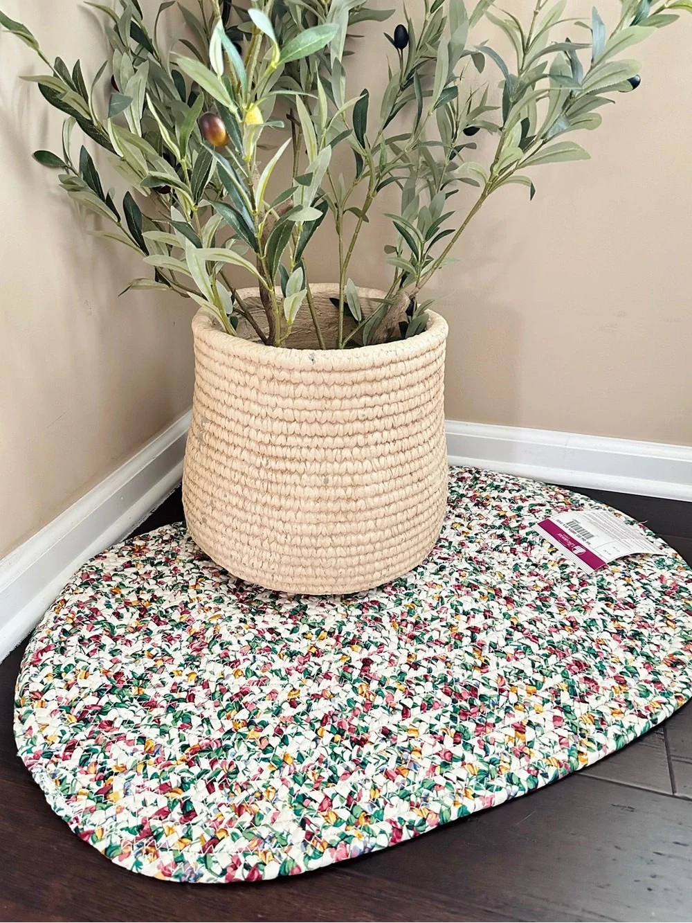 VTG Longaberger Braided Garden Rug NWT 20x30 Floral Cottage Farmhouse Accent Rug